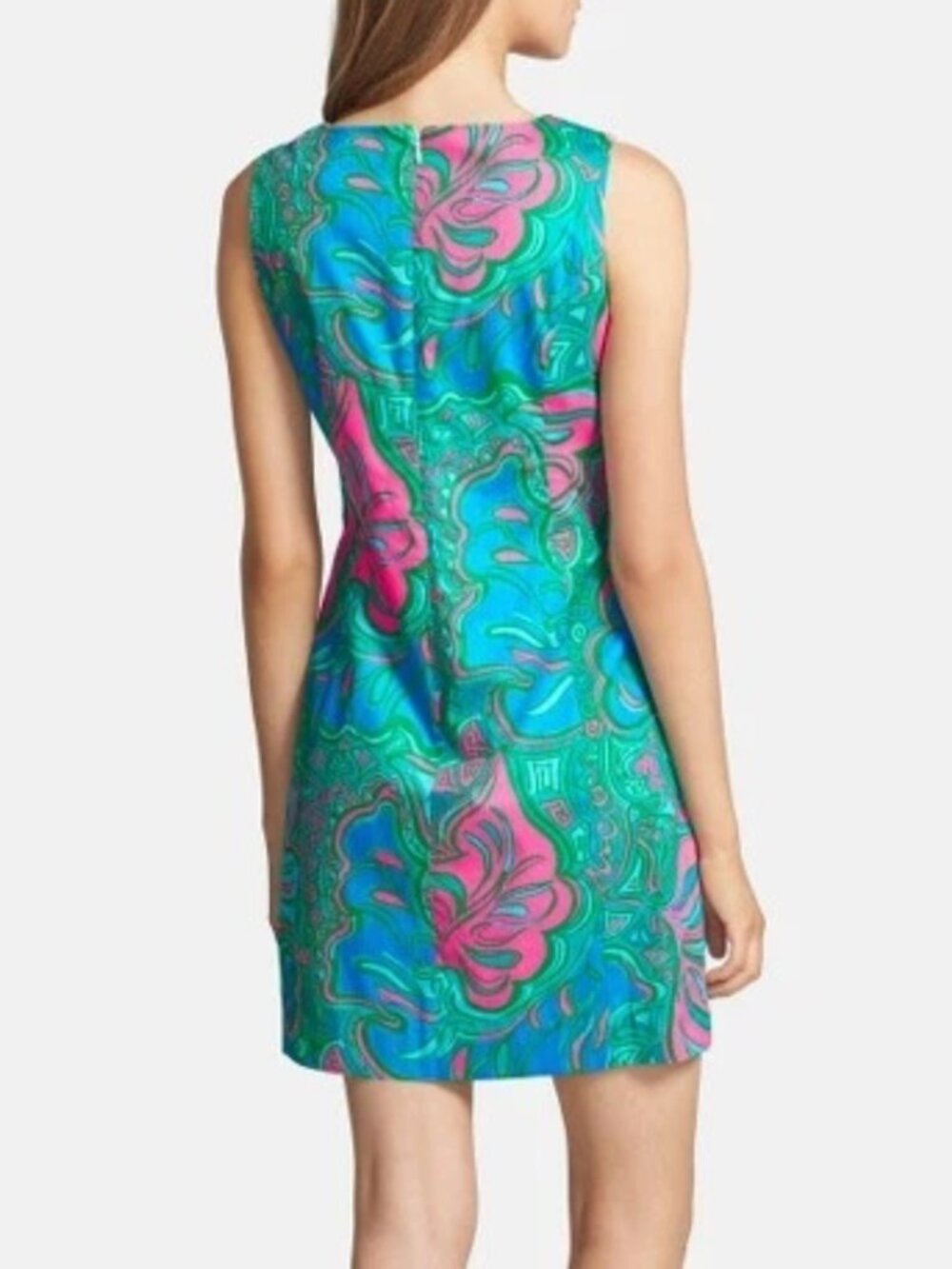 Lilly Pulitzer Macfarlane Gold Lace Multi Lilly Lounge Shift Dress Size 4 - Picture 3 of 11